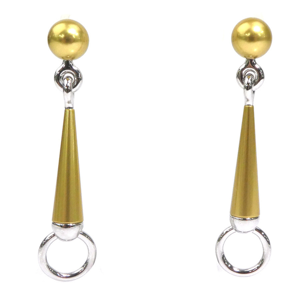 Hermes HERMES Earrings Epure Equestre PM Metal Gold Silver Women's h32571i
